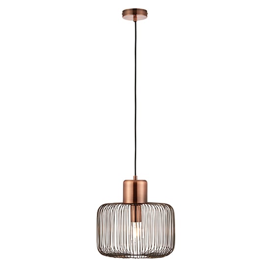 Photo of Nicola steel square pendant light in antique copper