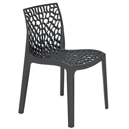 Product photograph of Nicole Polypropylene Side Chair In Anthracite from Furniture in Fashion