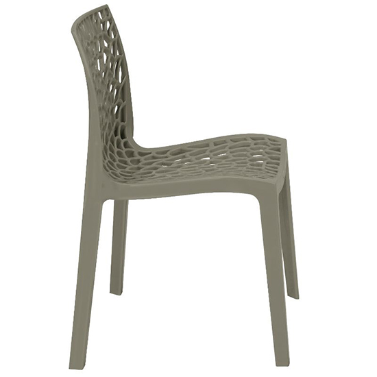 Nicole Polypropylene Side Chair In Grey