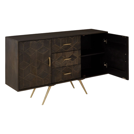 Nikawiy Wooden Sideboard In Grey And Antique Brass_2