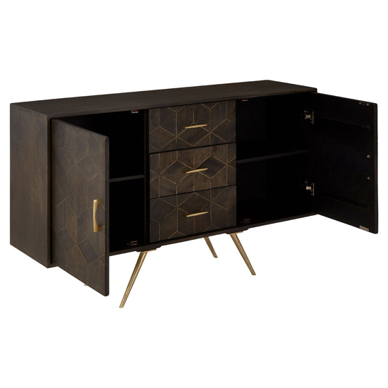 Nikawiy Wooden Sideboard In Grey And Antique Brass_3