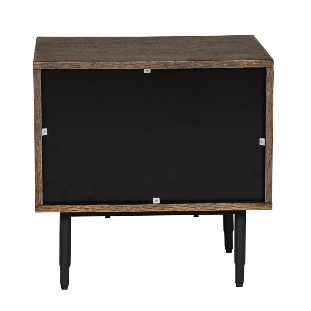 Niles Wooden Bedside Cabinet With 1 Drawer In Smoked Oak