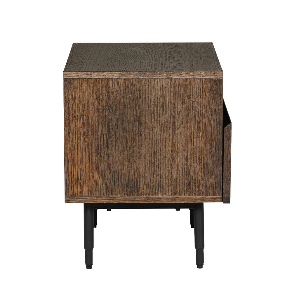 Niles Wooden Bedside Cabinet With 1 Drawer In Smoked Oak