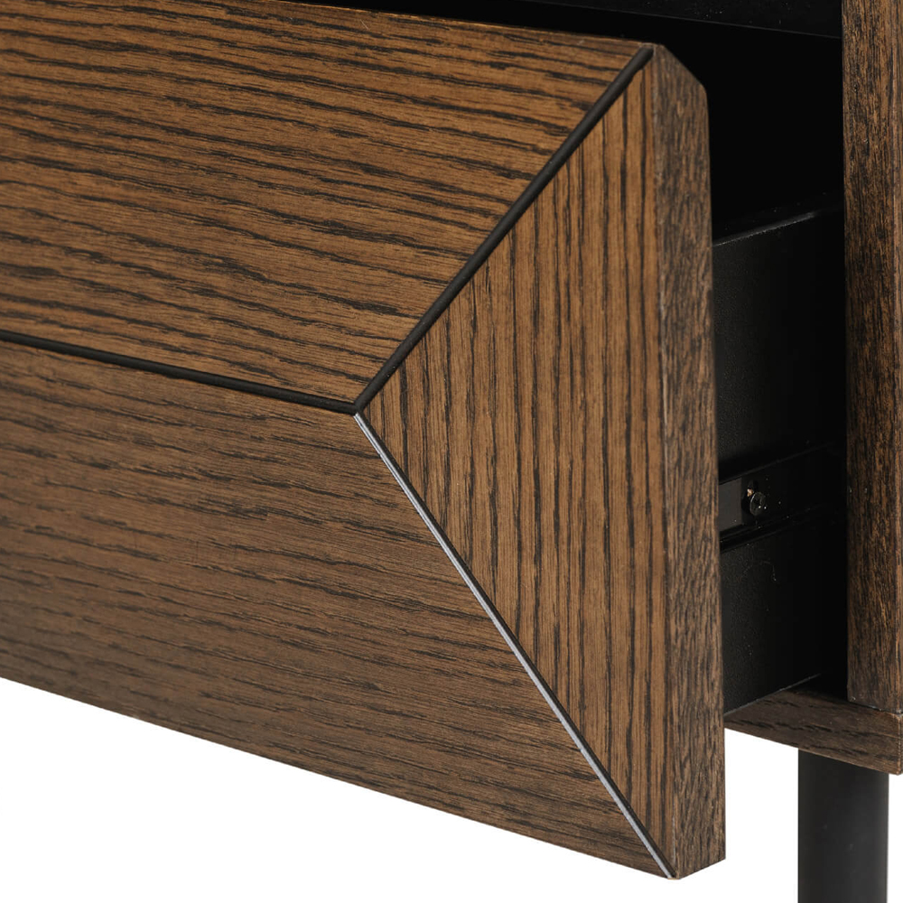 Niles Wooden Bedside Cabinet With 1 Drawer In Smoked Oak