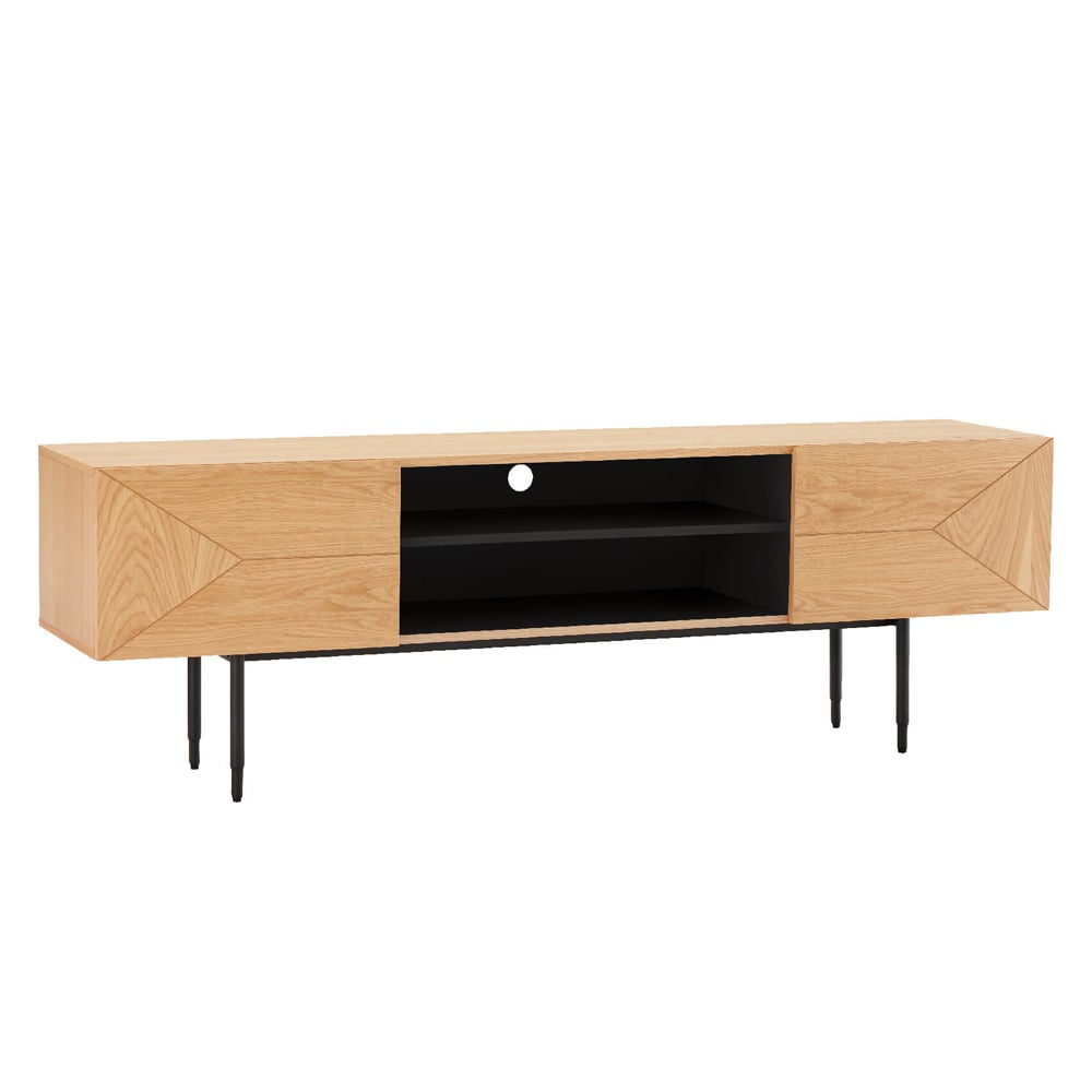 Read more about Niles wooden tv stand with 2 doors in natural oak