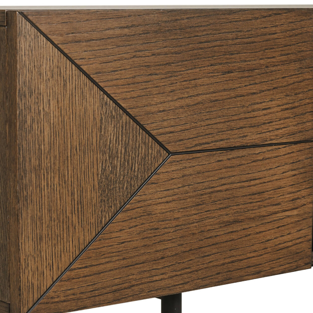 Niles Wooden TV Stand With 2 Doors In Smoked Oak
