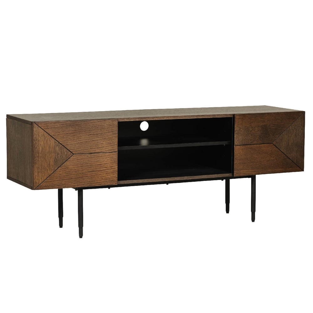 Read more about Niles wooden tv stand with 2 doors in smoked oak