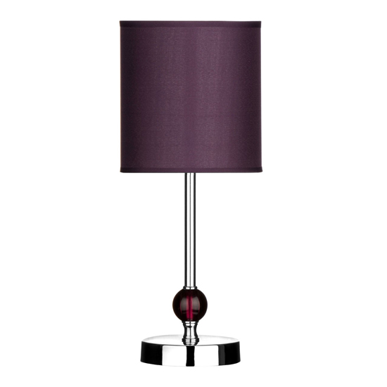 Nipako Purple Fabric Shade Table Lamp With Chrome Base Fif Nipako Purple Fabric Shade Table Lamp, Plum Coloured Table Lamps