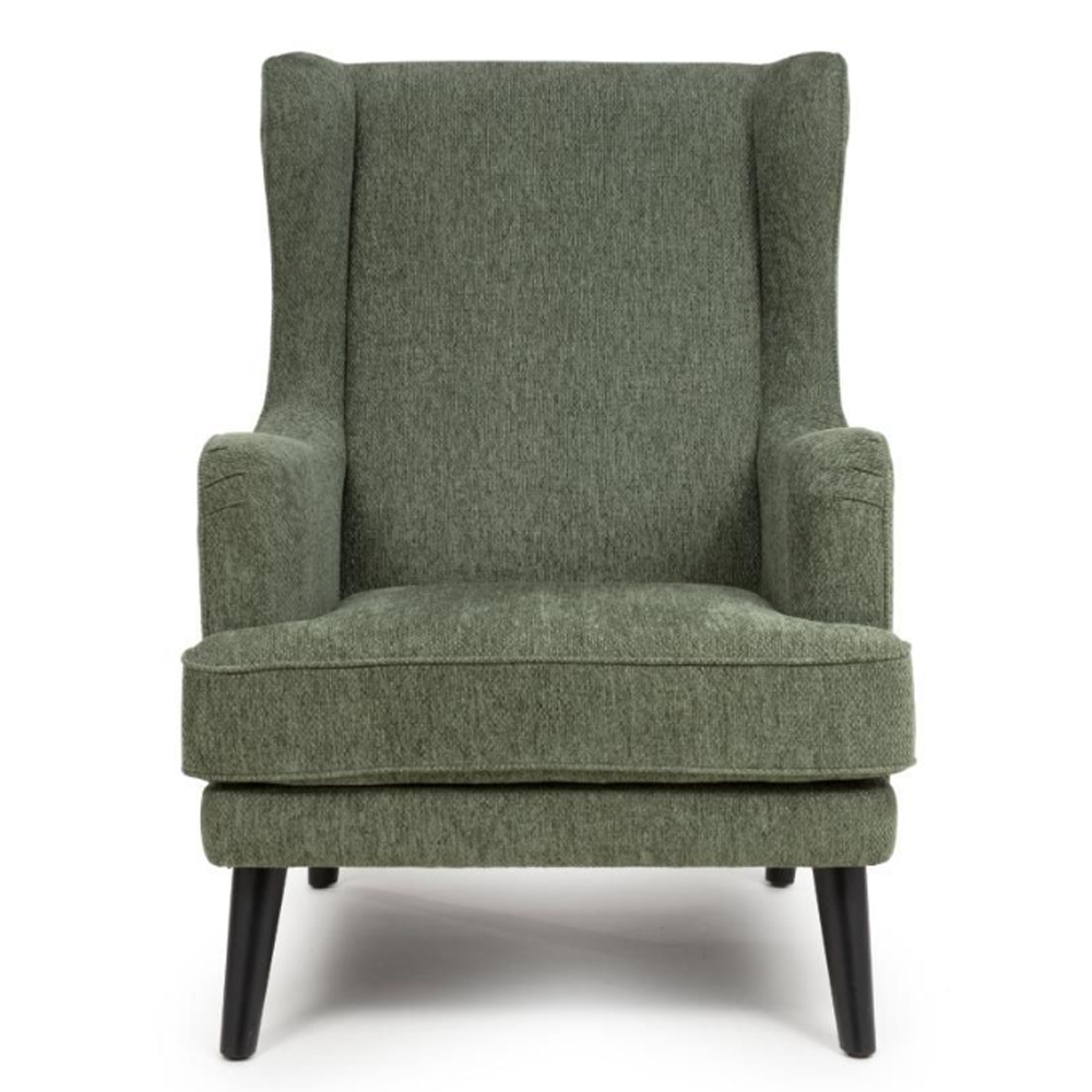Nirevo Fabric Accent Chair with Black Legs in Green