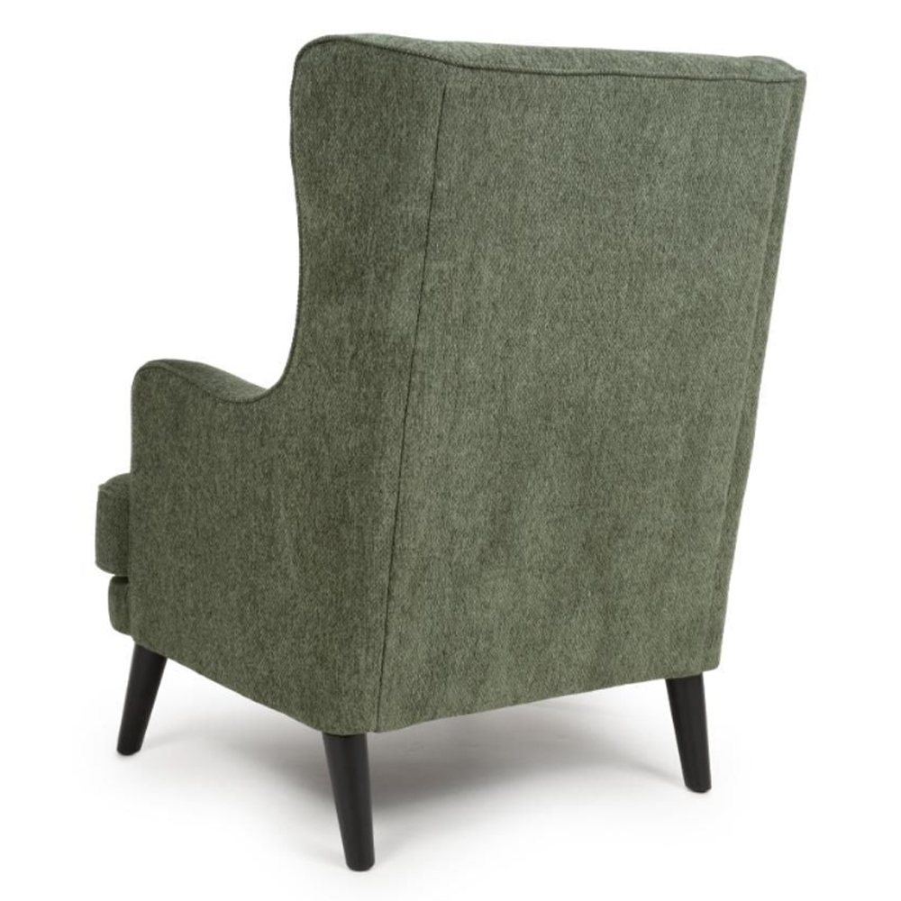 Nirevo Fabric Accent Chair with Black Legs in Green