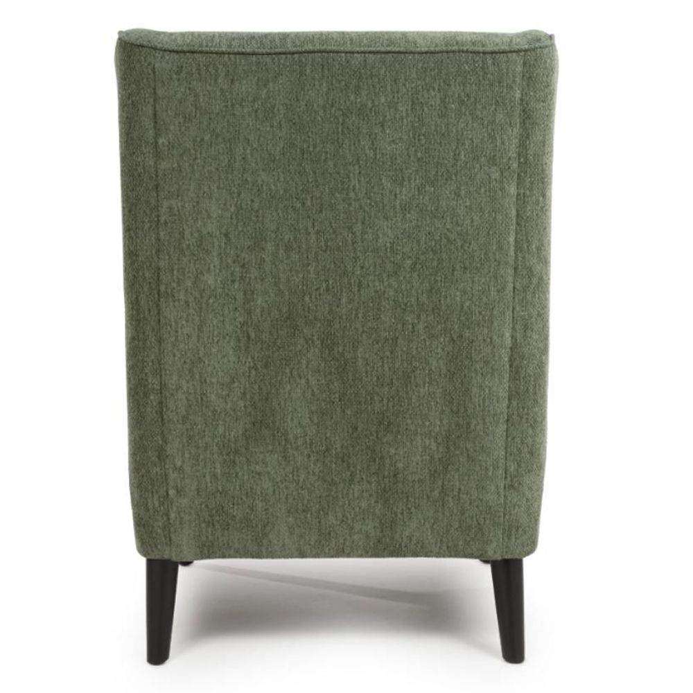 Nirevo Fabric Accent Chair with Black Legs in Green
