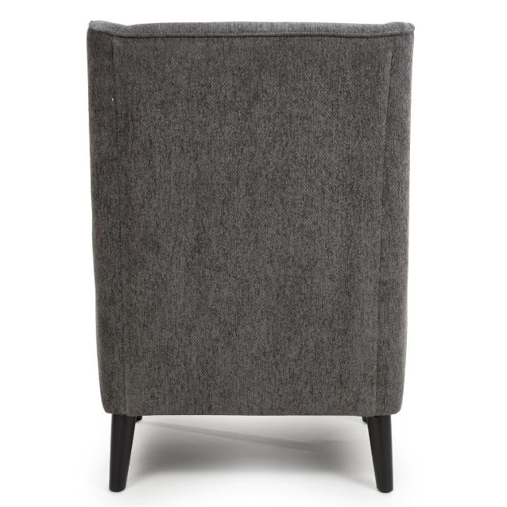Nirevo Fabric Accent Chair with Black Legs in Grey