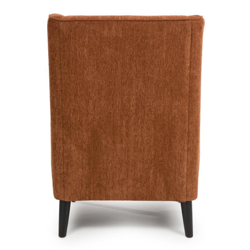 Nirevo Fabric Accent Chair with Black Legs in Rust