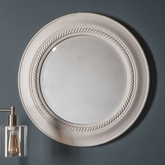 Product photograph of Nisan Round Wall Mirror In White Frame from Furniture in Fashion