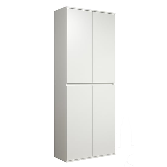 Nitra Wooden Hallway Storage Cabinet With 4 Doors In White_4