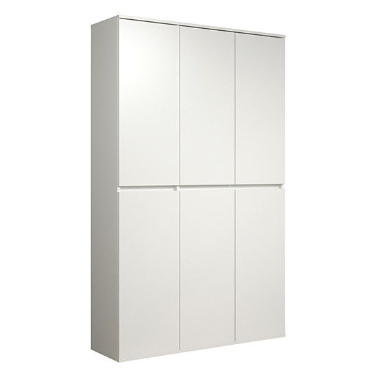 Nitra Wooden Hallway Storage Cabinet With 6 Doors In White_4