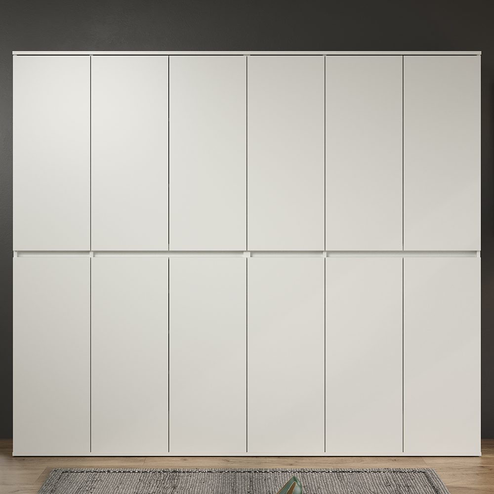 Nitra Wooden Hallway Storage Cabinet With 12 Doors In White