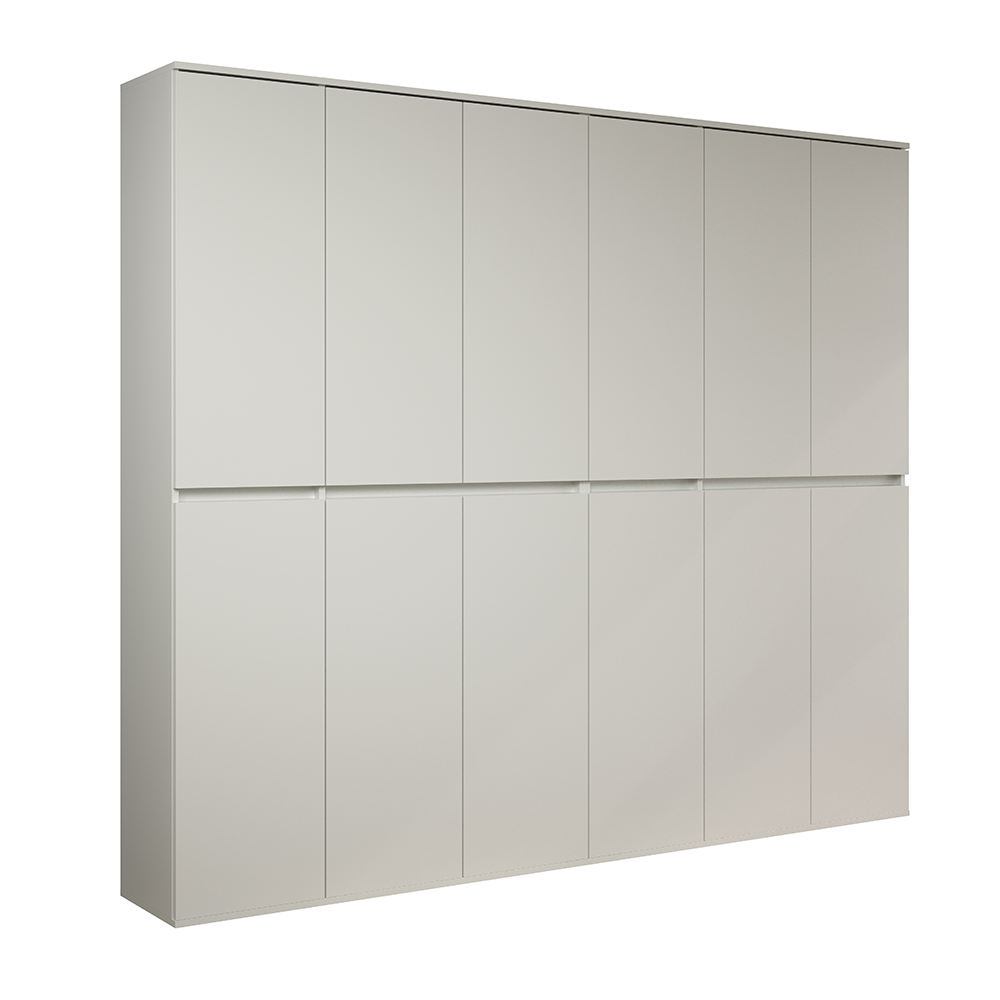 Nitra Wooden Hallway Storage Cabinet With 12 Doors In White