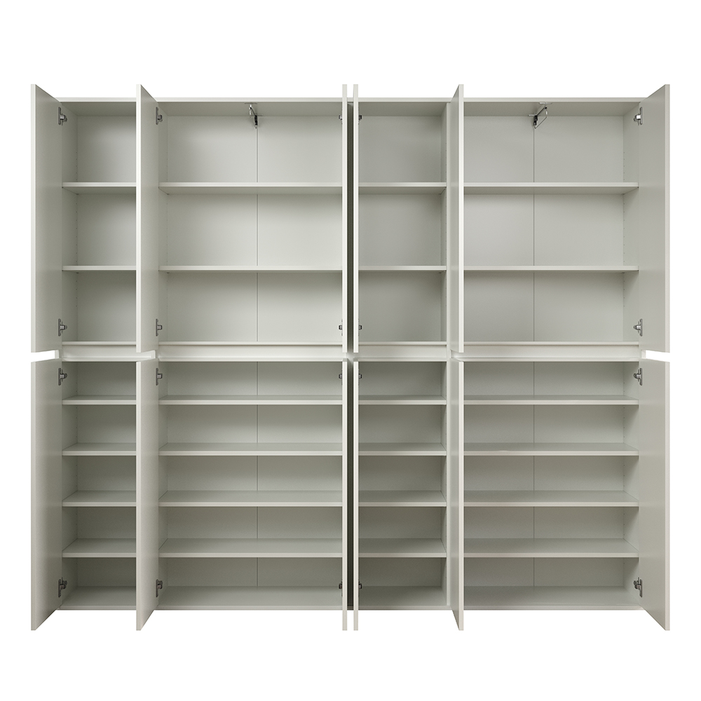 Nitra Wooden Hallway Storage Cabinet With 12 Doors In White