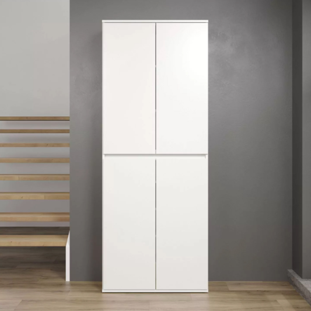 Nitra Wooden Hallway Storage Cabinet With 4 Doors In White