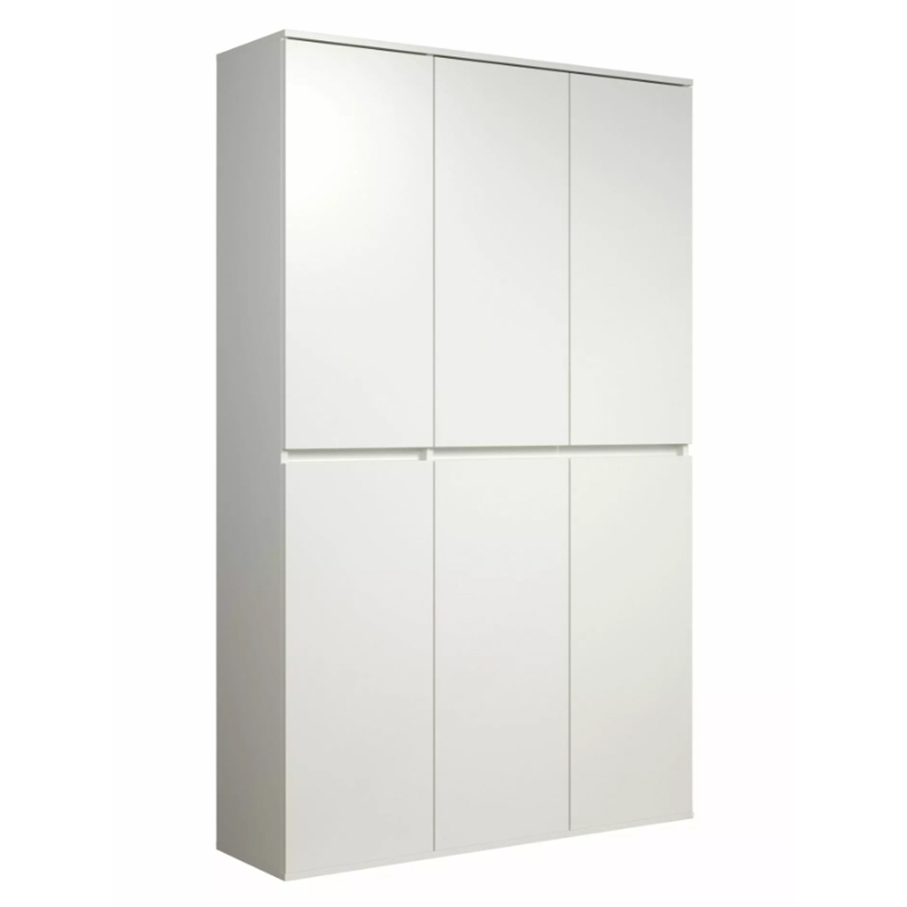 Nitra Wooden Hallway Storage Cabinet With 6 Doors In White
