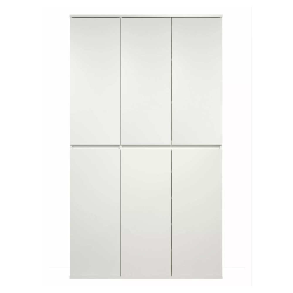 Nitra Wooden Hallway Storage Cabinet With 6 Doors In White