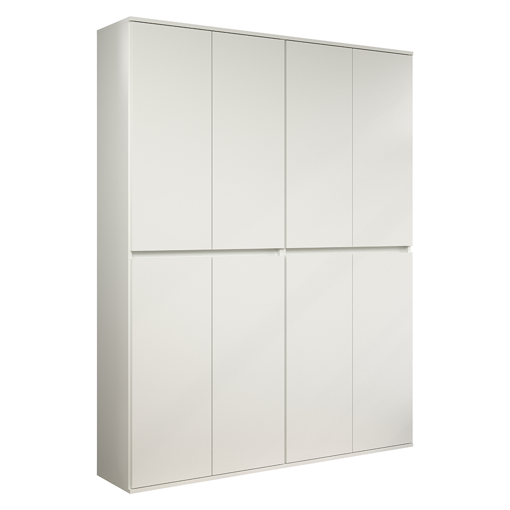 Nitra Wooden Hallway Storage Cabinet With 8 Doors In White