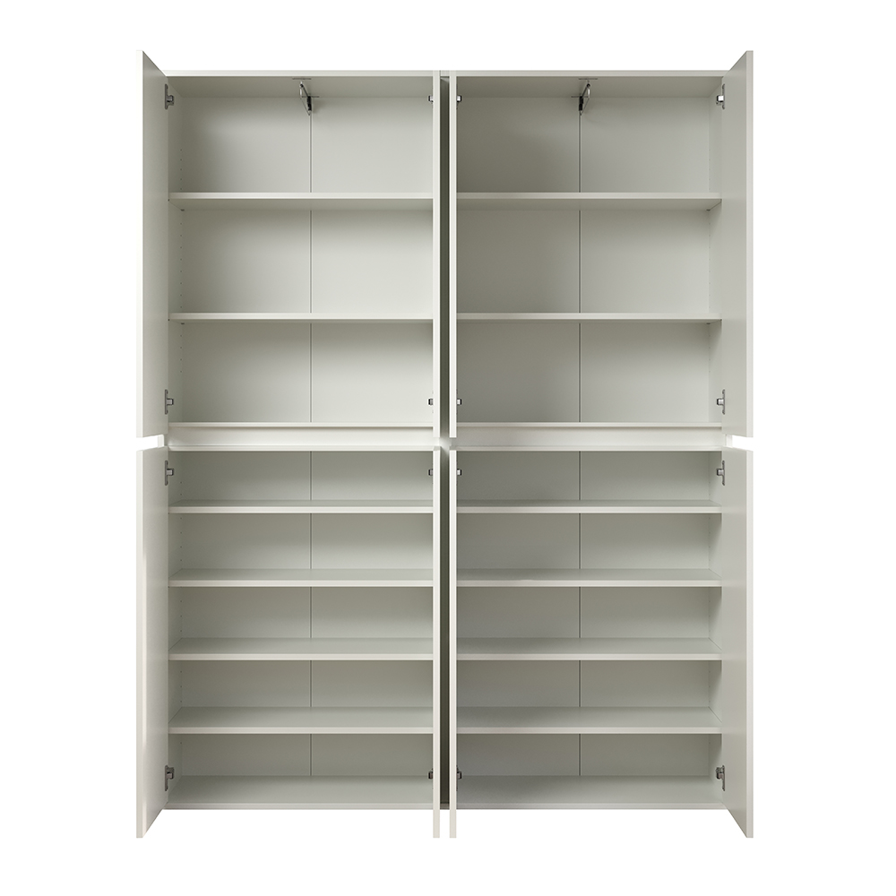Nitra Wooden Hallway Storage Cabinet With 8 Doors In White