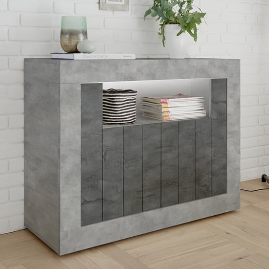 Nitro LED 2 Door Wooden Sideboard In Cement Effect And Oxide_1