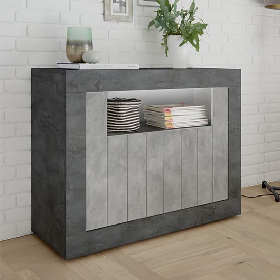 Read more about Nitro led 2 door wooden sideboard in oxide and cement effect