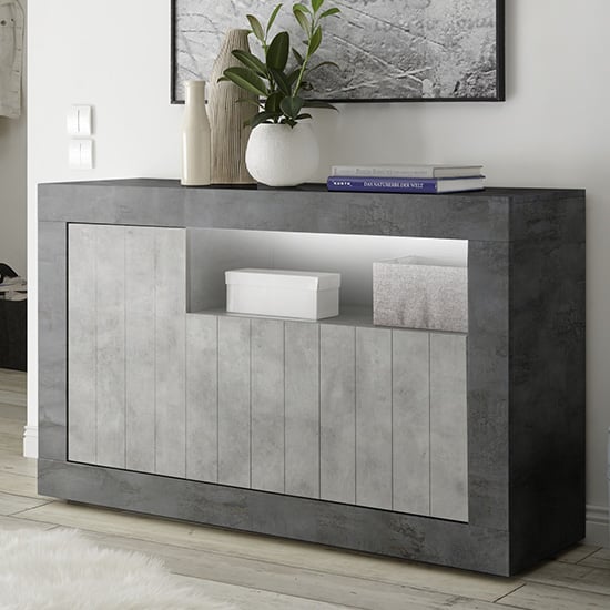 Read more about Nitro led 3 doors wooden sideboard in oxide and cement effect