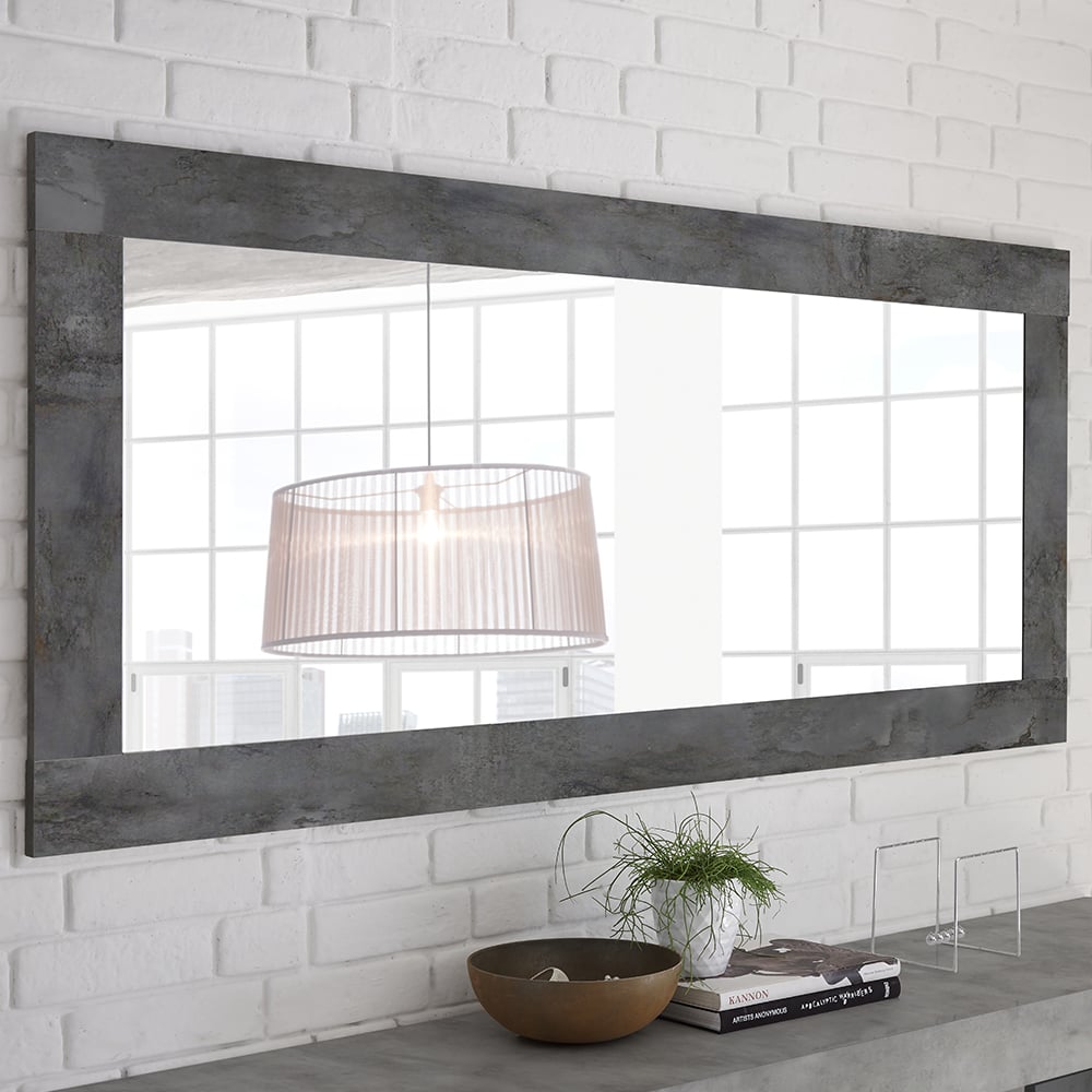 Nitro Bedroom Wall Mirror In Oxide Wooden Frame