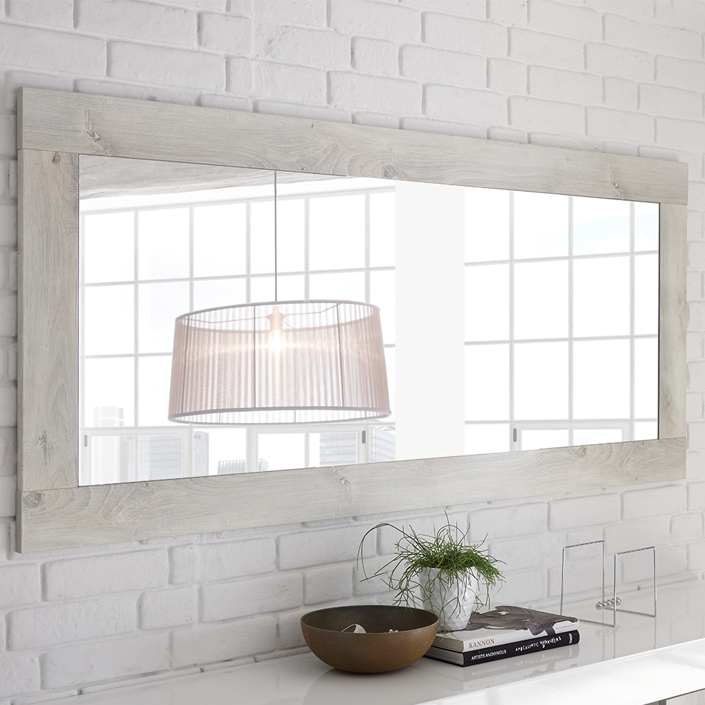 Product photograph of Nitro Bedroom Wall Mirror In White Pine Wooden Frame from Furniture in Fashion