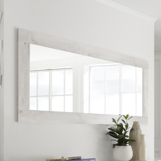Read more about Nitro wall bedroom mirror in white pine wooden frame