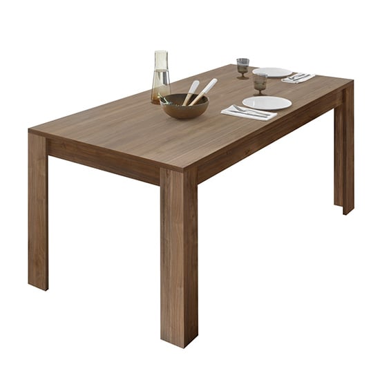 Nitro Wooden Dining Table In Dark Walnut