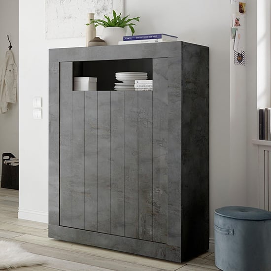 Read more about Nitro wooden highboard with 2 doors in oxide