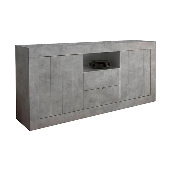 Nitro Wooden Sideboard With 2 Doors 2 Drawers In Concrete Effect_2