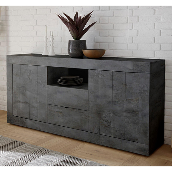 Photo of Nitro wooden sideboard with 2 doors 2 drawers in oxide