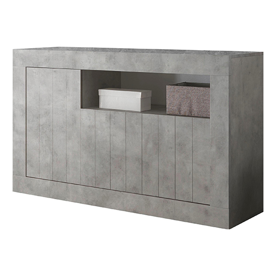 Nitro Wooden Sideboard With 3 Doors In Concrete Effect_2