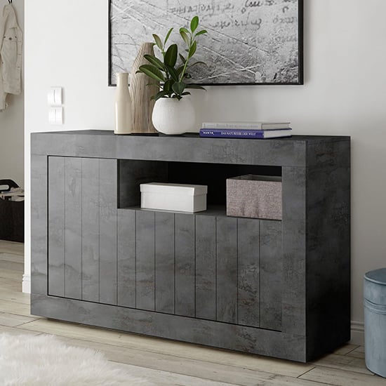 Product photograph of Nitro Wooden Sideboard With 3 Doors In Oxide from Furniture in Fashion