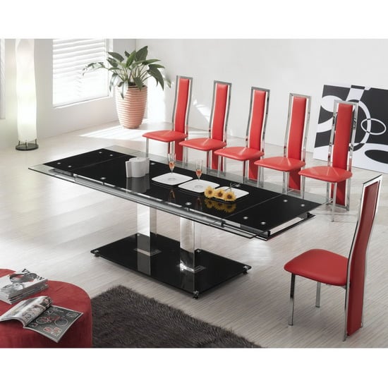 nitro large extending dining table tuxedo red chair - Dining Tables Can Be More Than A Place To Eat