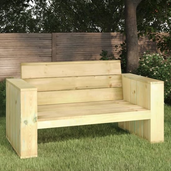Read more about Nitya 139cm wooden garden seating bench in green impregnated