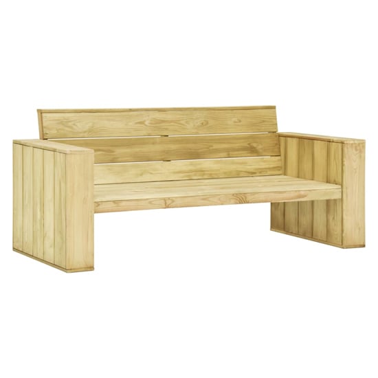 Read more about Nitya 179cm wooden garden seating bench in green impregnated