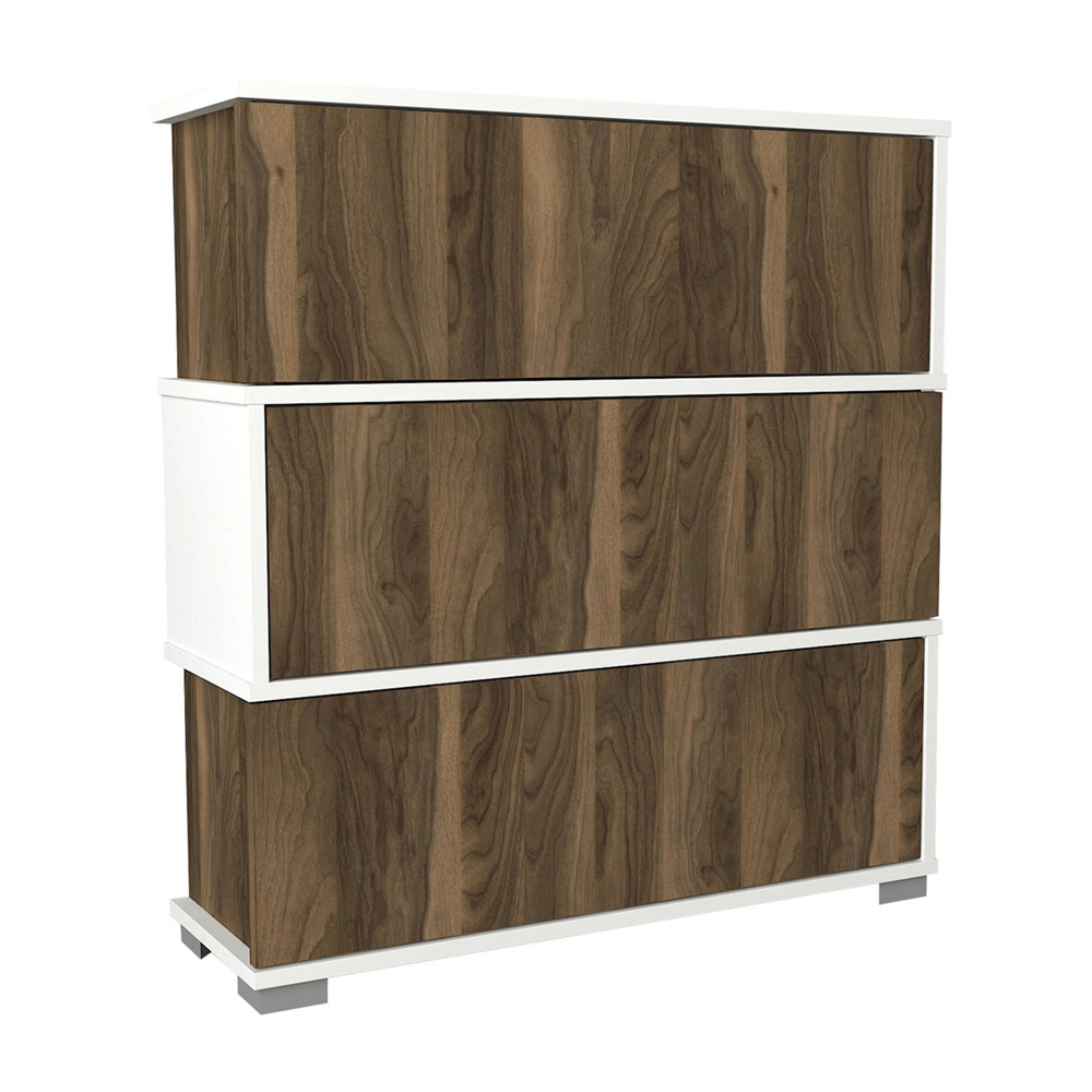 Nivaro Wooden Shoe Storage Cabinet with Plastic Legs in White and Walnut