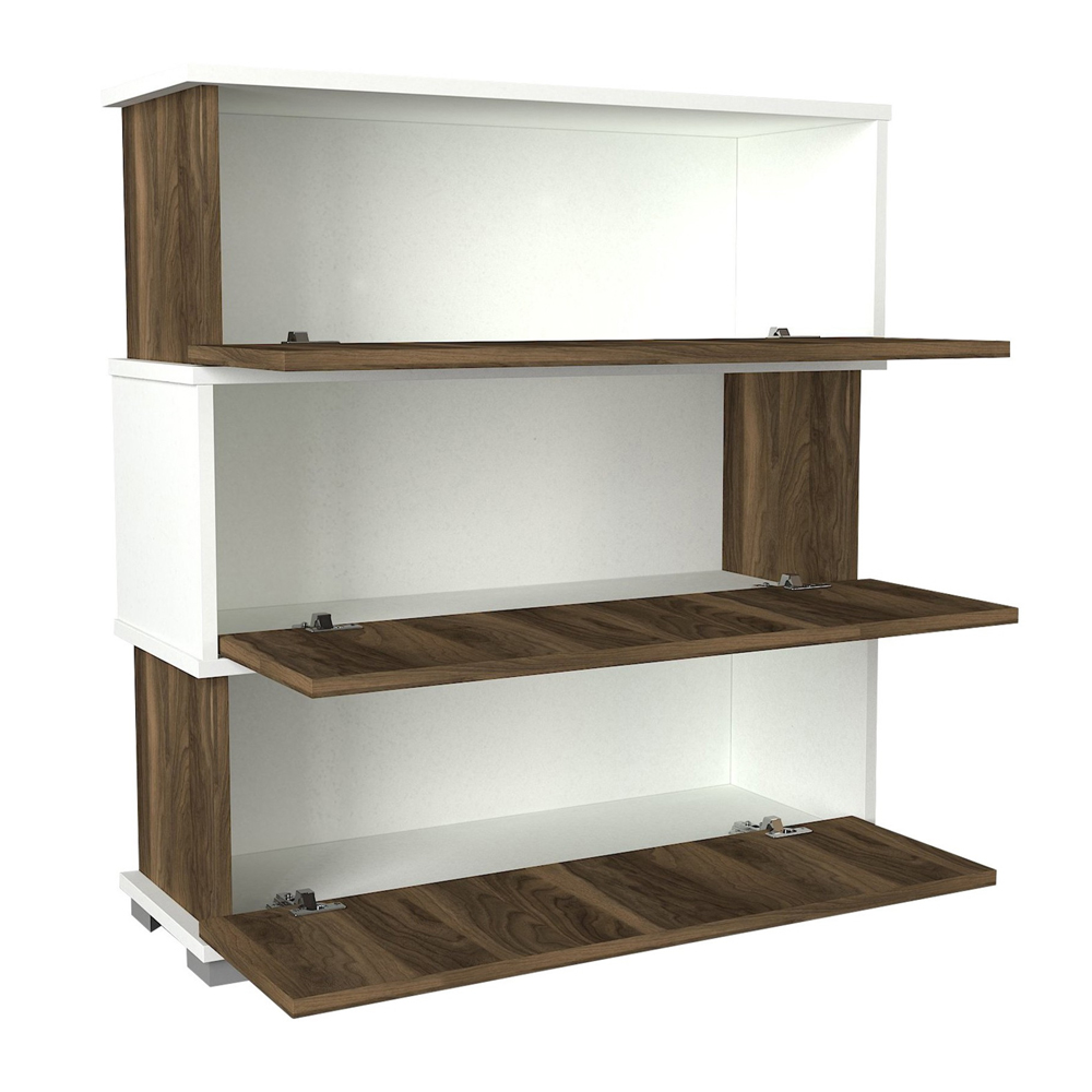 Nivaro Wooden Shoe Storage Cabinet with Plastic Legs in White and Walnut