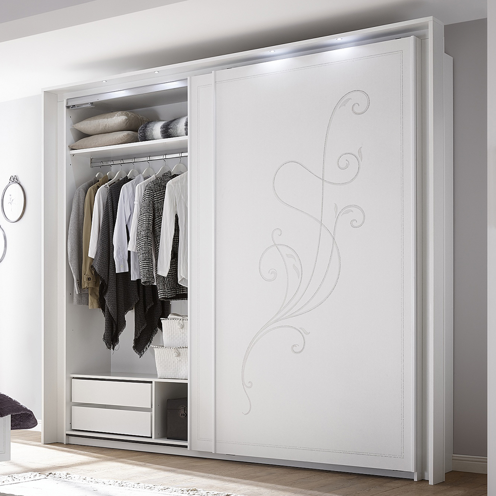 Nivea Wooden Wardrobe In Serigraphy White And LED