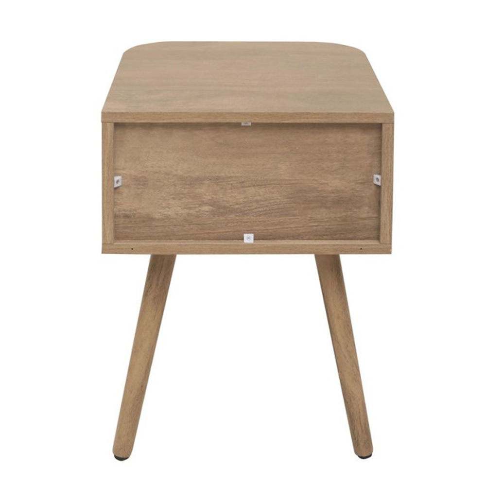 Niven Wooden Bedside Cabinet with 1 Rattan Drawer in Oak