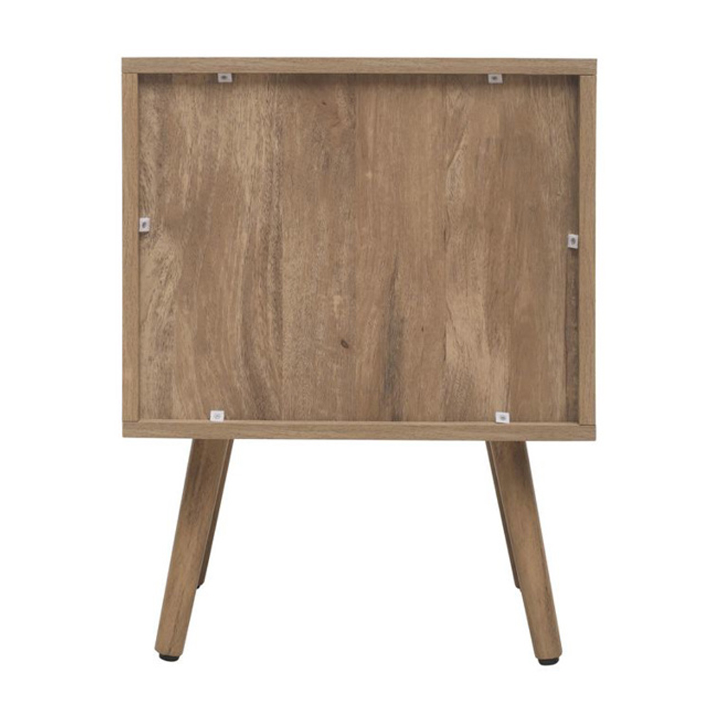 Niven Wooden Bedside Cabinet with 2 Rattan Drawers in Oak