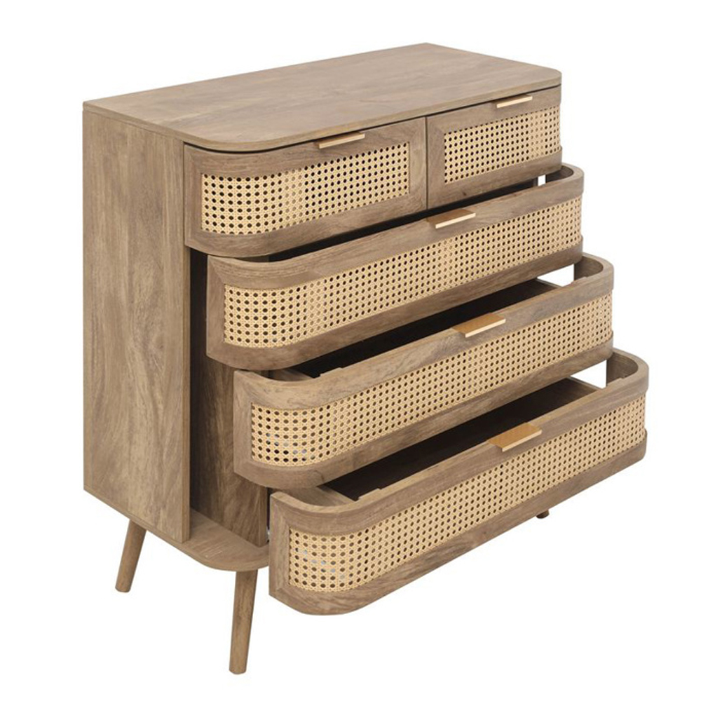 Niven Wooden Chest Of 5 Drawers in Oak