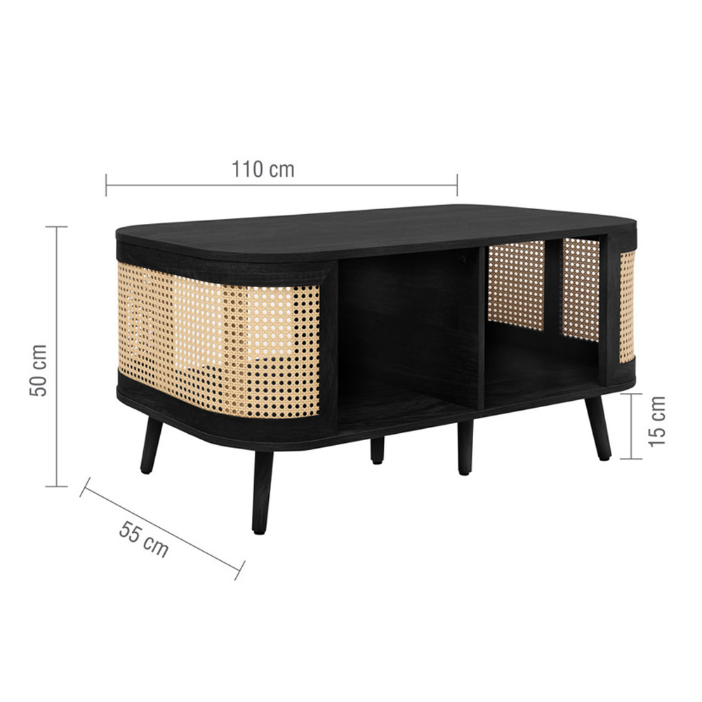 Niven Wooden Coffee Table in Black